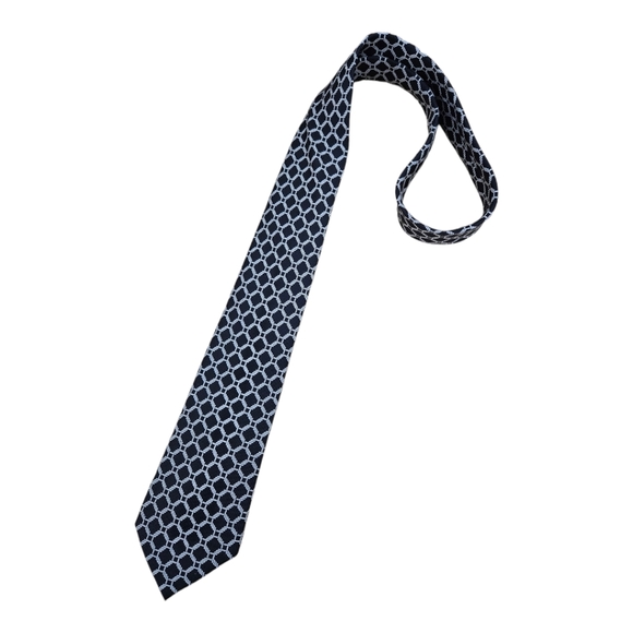 Hermès Other - HERMÈS 7218 UA Black Interlocking Rope Silk LUXURY Tie FRANCE